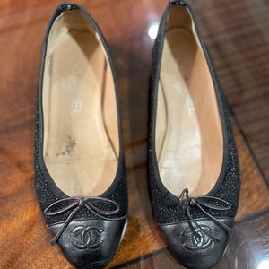 Chanel black flats